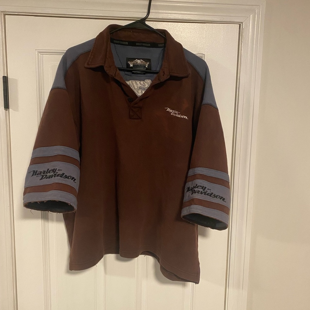 Harley-Davidson Brown and Gray Polo